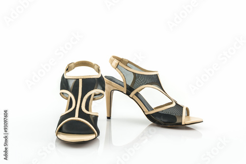 Black high heel women shoes.