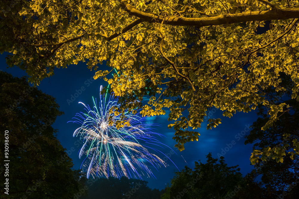Obraz premium Feuerwerk, Laternenfest in Halle/Saale