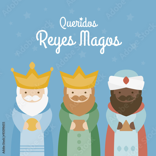 the three kings of orient on a blue background. 3 Magi