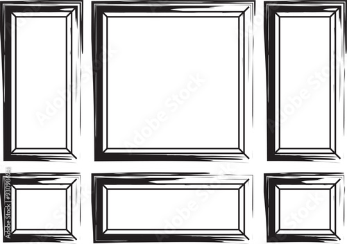 Decorative frames for walls or backgrounds. Interior design decoration frames...