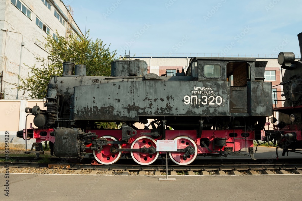 Old train in technical museum, established in Rostov - on - Don. Old train in technical museum, established in Rostov - on - Don.