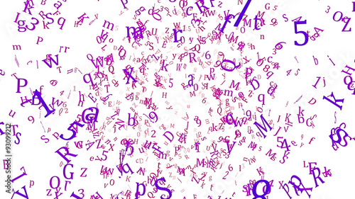 Abstract Random Letters Illustration - Purple