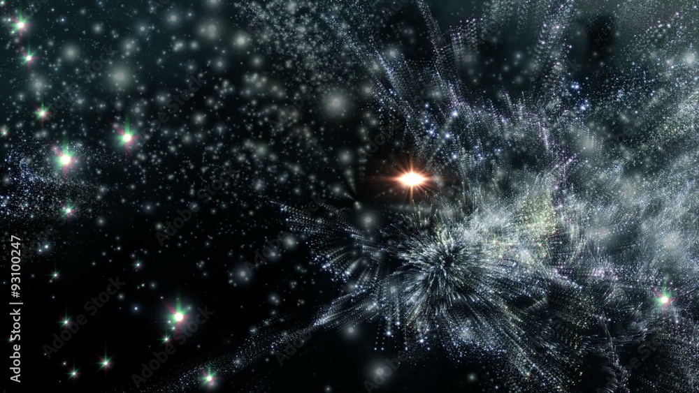 Space 2028: Flying through star fields in deep space (Loop). Stock ...
