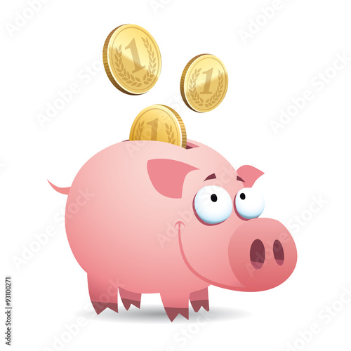 Cochon tirelire - Monnaie générique photo