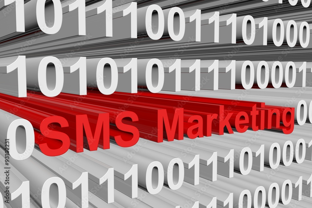 SMS Marketing is presented in the form of binary code