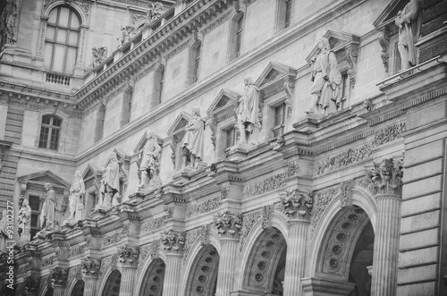 Paris France facade of Louvre museum