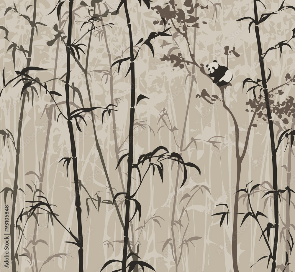 Fototapeta premium Panda in the Bamboo Forest