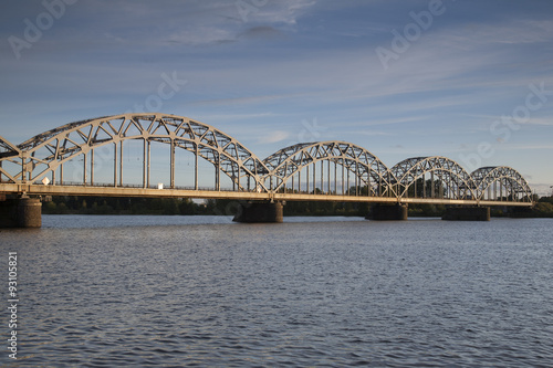 Railway Bridge and Banks of River Daugava, Riga