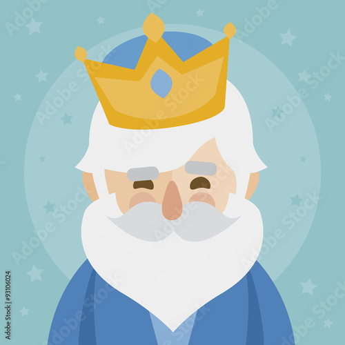 king Melchior. face vectorized on a starry sky. magi