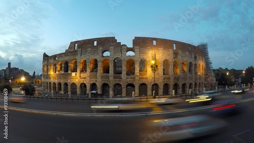 Time lapse of the Colosseum at night, Rome Italy