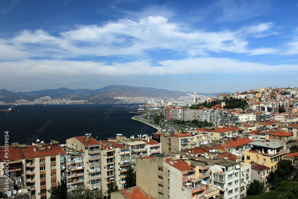 Izmir view is from Historical Elevator (Asansor) in İzmir, Turkey