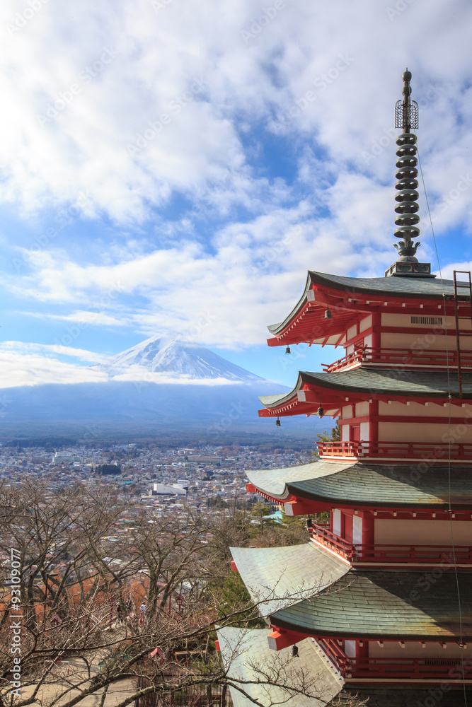 Fuji with Chureito Pagoda in japan.