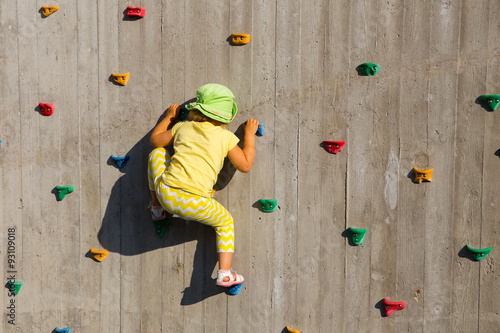 Child on wall