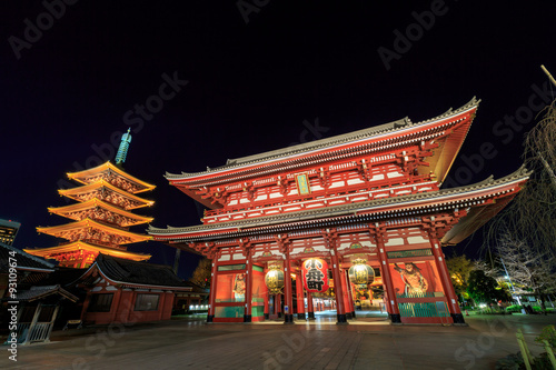 Japanese Temple in Asakusa  Tokyo  Japan