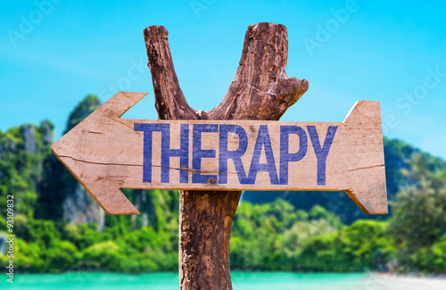 Therapy arrow with beach background