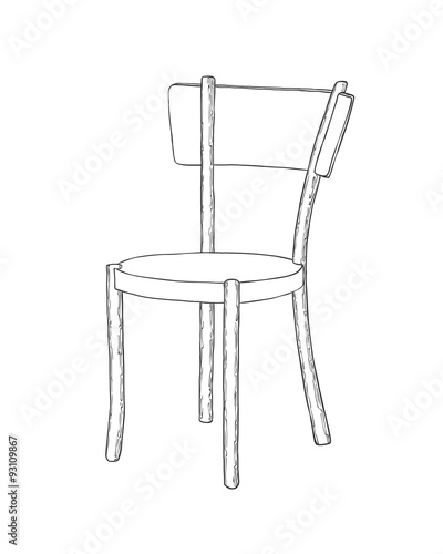 Wooden hand drawn linear chair