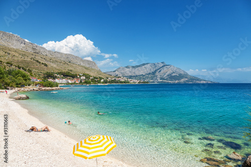 Fototapeta Naklejka Na Ścianę i Meble -  Beautiful beach close to Omis in Croatia