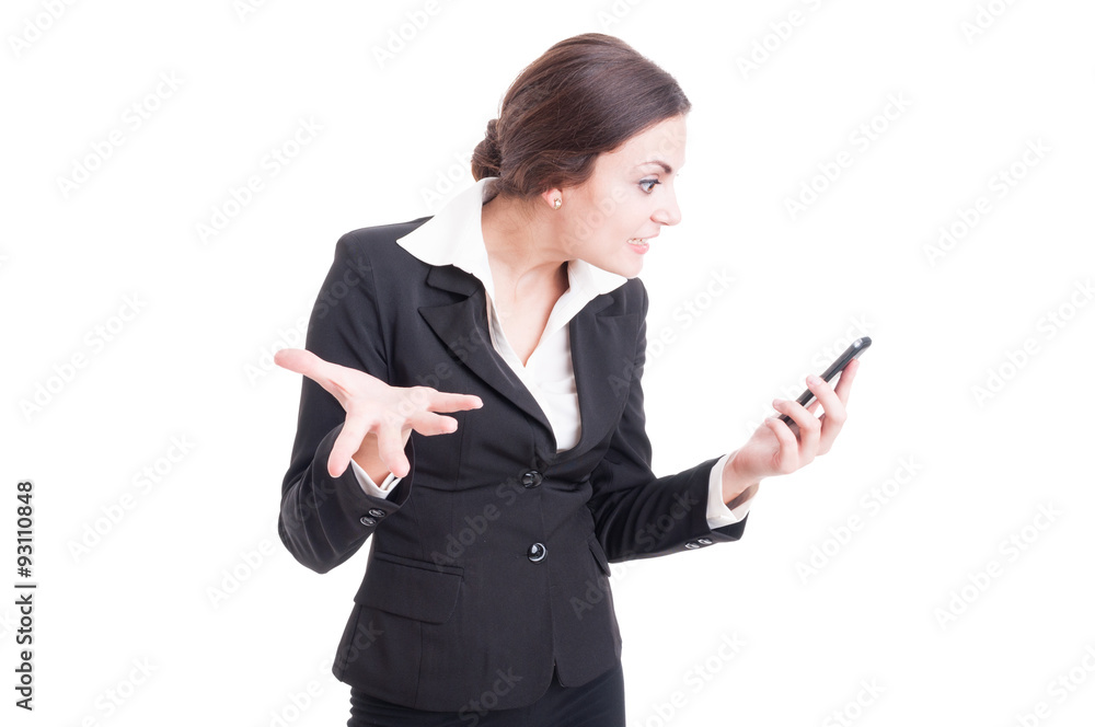 Bossy female manager demanding explanations over video call Bossy female manager demanding explanations over video call