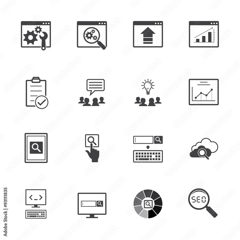 Big data icons set, SEO concept Big data icons set, SEO concept
