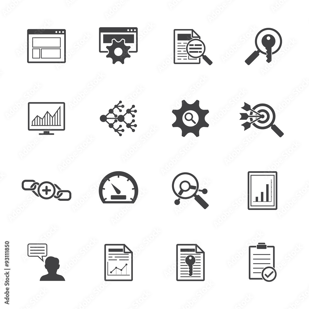 Big data icons set, SEO concept Big data icons set, SEO concept