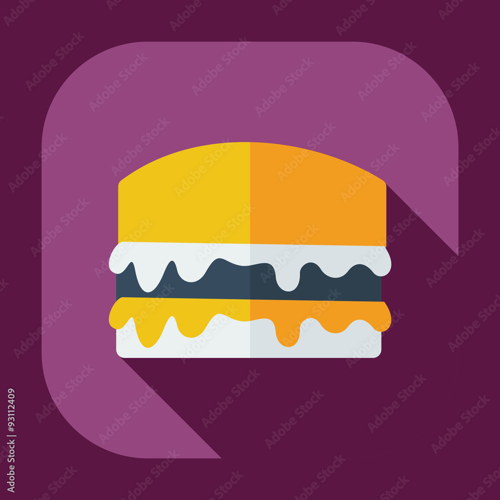 Flat modern design with shadow icons cake Flat modern design with shadow icons cake