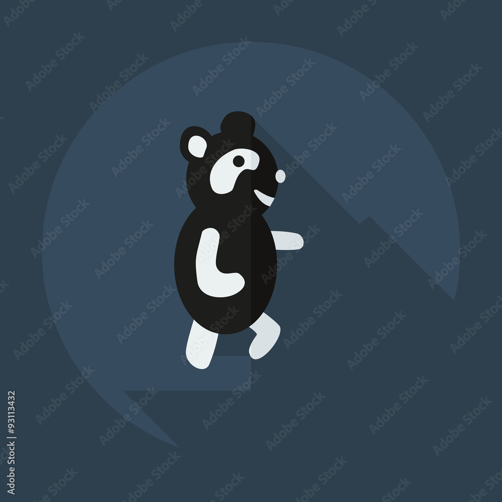 Fototapeta premium Flat modern design with shadow icons panda athlete