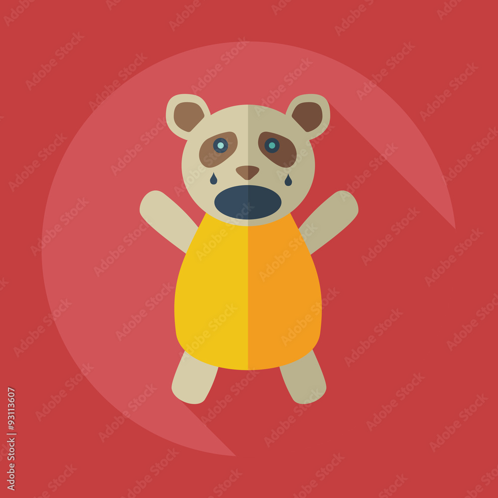 Flat modern design with shadow icons panda crying