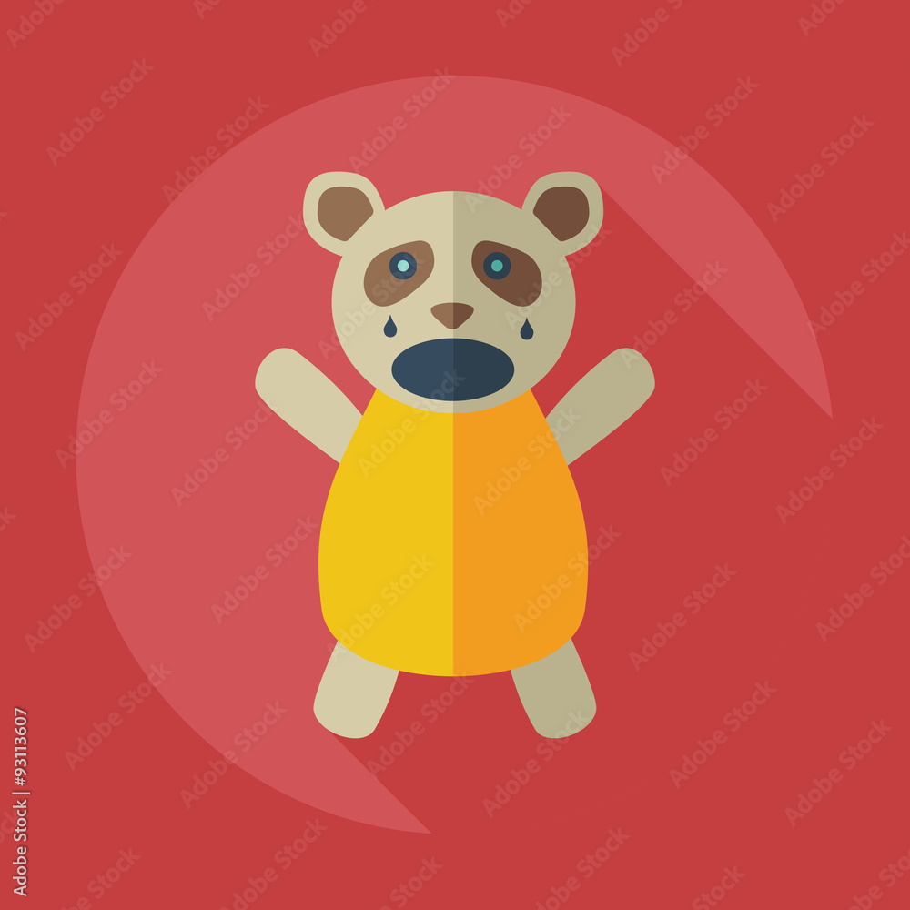 Obraz premium Flat modern design with shadow icons panda crying