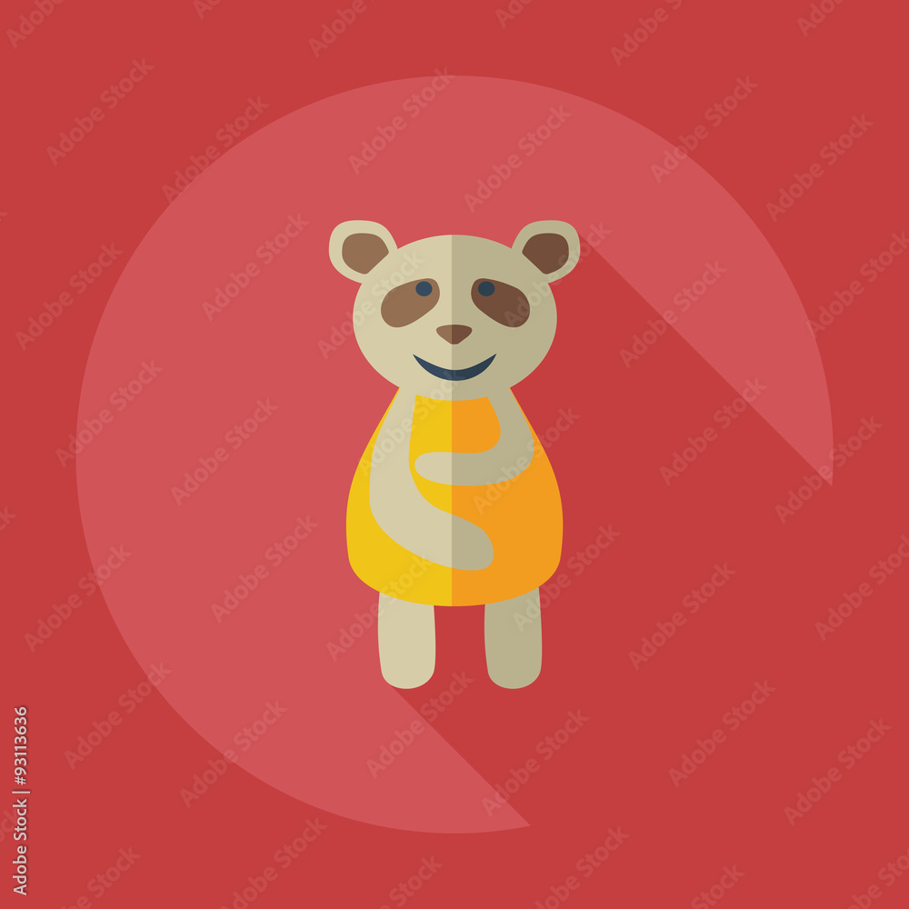 Flat modern design with shadow icons panda is sick Flat modern design with shadow icons panda is sick