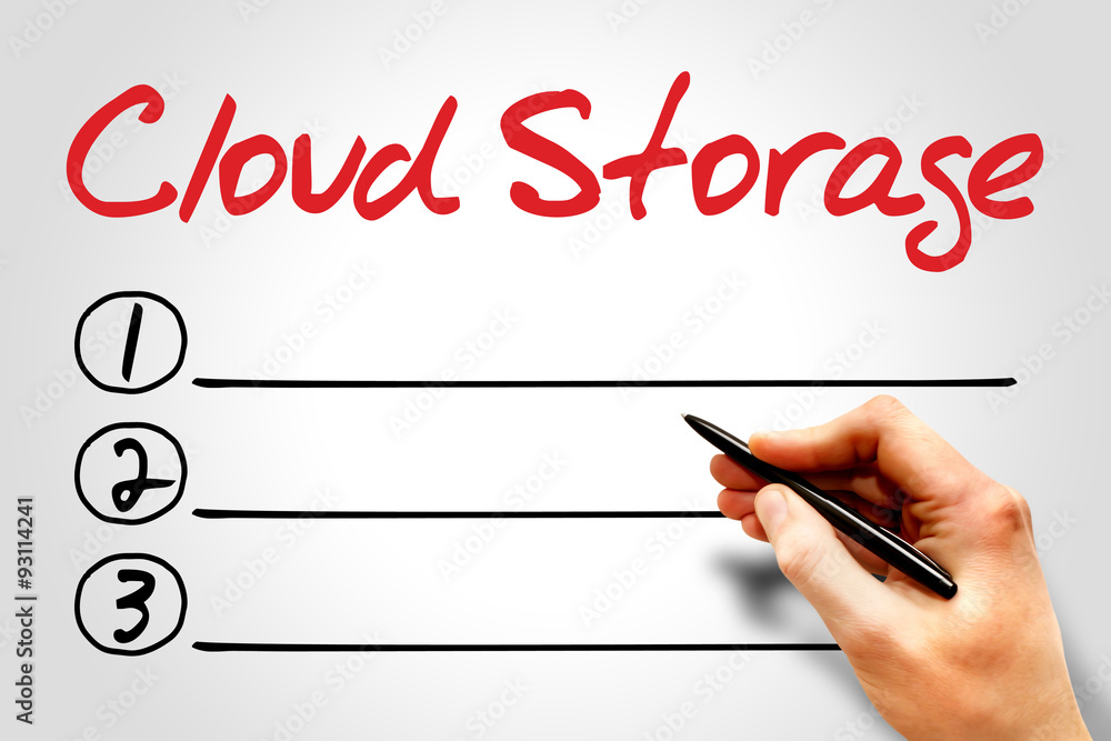 Cloud Storage blank list, business concept Cloud Storage blank list, business concept