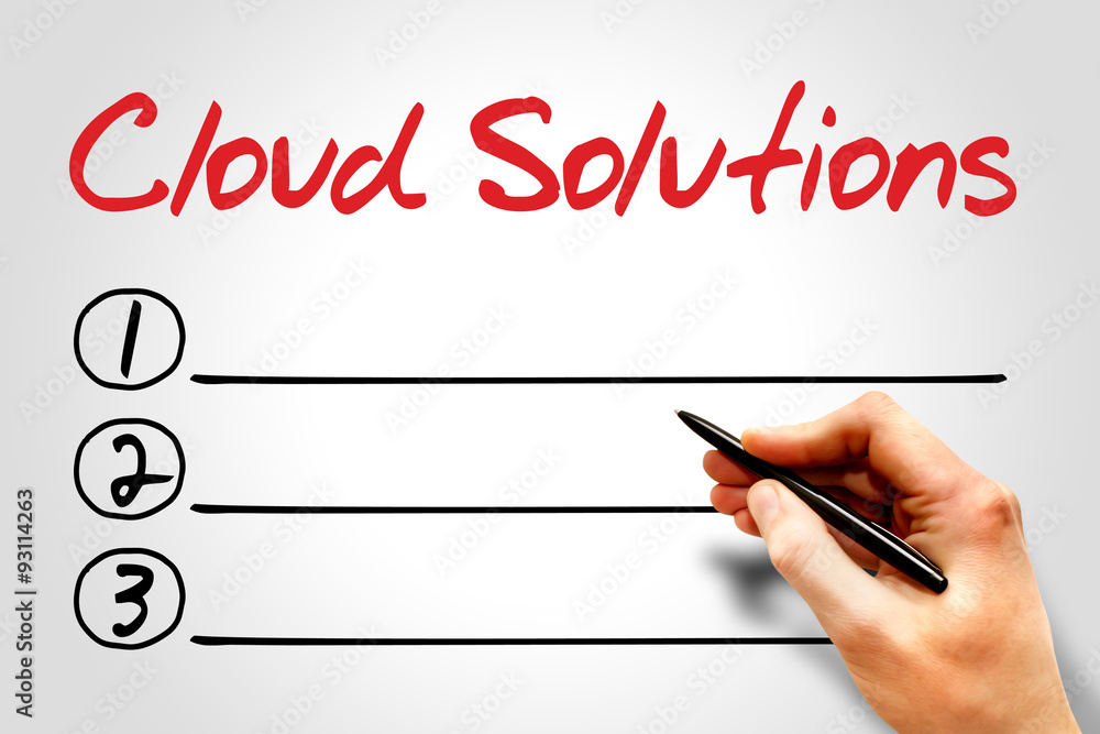 Cloud Solutions blank list, business concept Cloud Solutions blank list, business concept