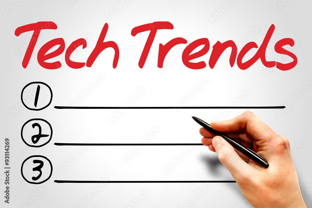 Tech Trends blank list, business concept Tech Trends blank list, business concept