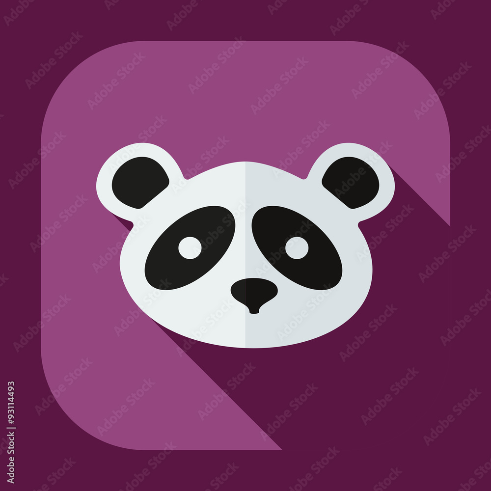 Flat modern design with shadow icons pandas Flat modern design with shadow icons pandas