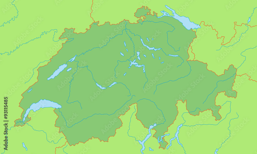 Fototapeta premium Schweiz in grün - Vektor