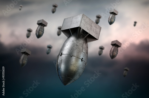 Tableau sur toile Falling bombs