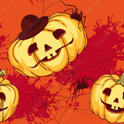 seamless pattern, Halloween pumpkin