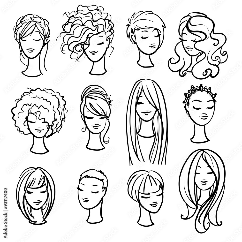Set of ladys haircuts and styling Set of ladys haircuts and styling
