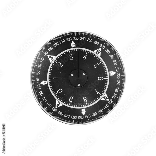 Black modern nautical compass deal isolated