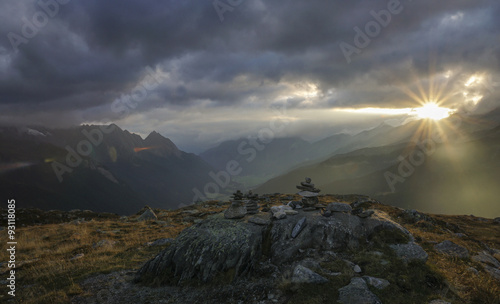 Sonnenuntergang am Pfitscherjoch