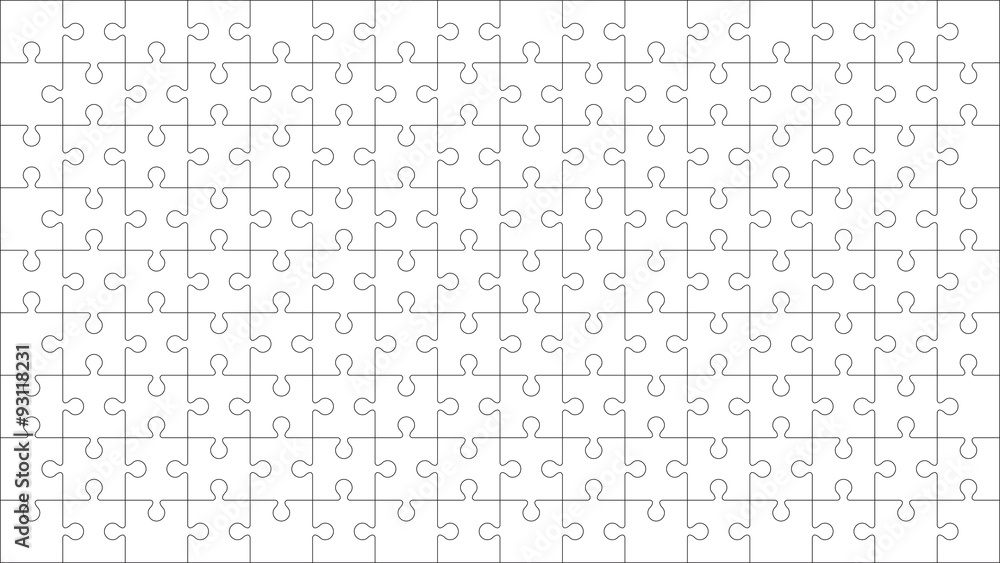 Jigsaw puzzle blank template or cutting guidelines : 16:9 ratio Stock  Vector | Adobe Stock