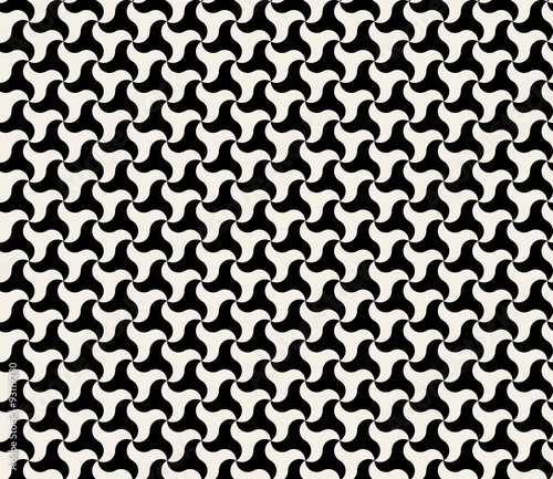 Fototapeta Naklejka Na Ścianę i Meble -  Vector Seamless Black And White Round Side Triangle Pattern