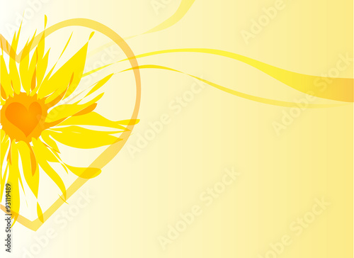 Fototapeta Naklejka Na Ścianę i Meble -  Summer background with bright yellow flower