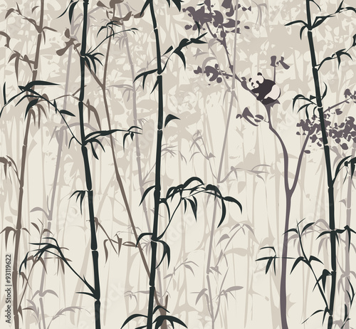 Fototapeta Naklejka Na Ścianę i Meble -  Panda in the Bamboo Forest