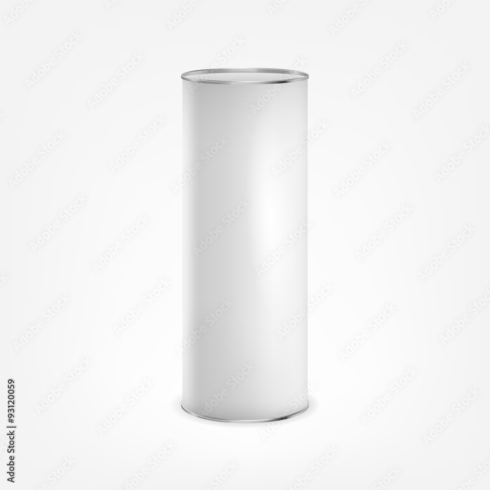 White tin box packaging container for tea or coffee isolated vector illustration White tin box packaging container for tea or coffee isolated vector illustration