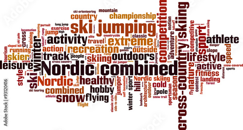 Nordic combined word cloud concept. Vector illustration