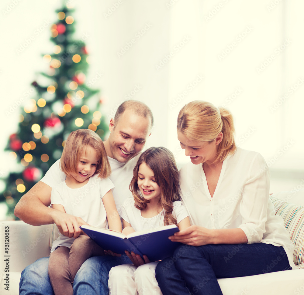 happy family with book at home happy family with book at home