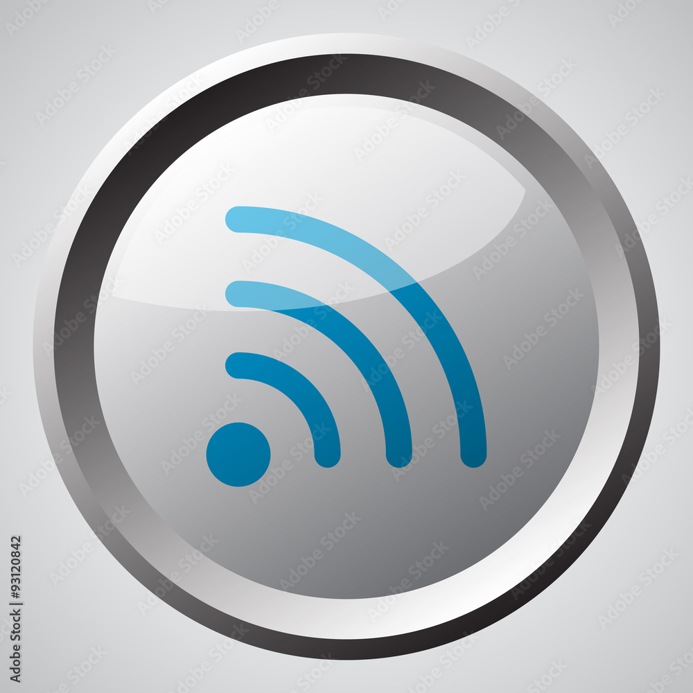 Web button with blue Wireless icon Web button with blue Wireless icon