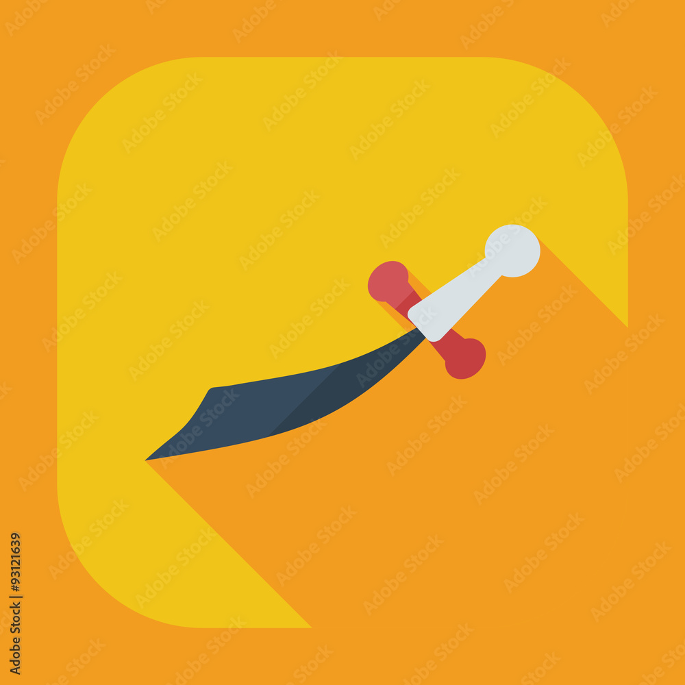 Flat modern design with shadow icons dagger Flat modern design with shadow icons dagger
