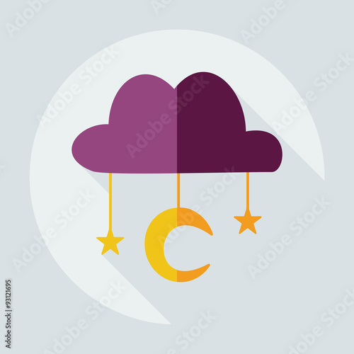 Flat modern design with shadow icons Muslim heaven