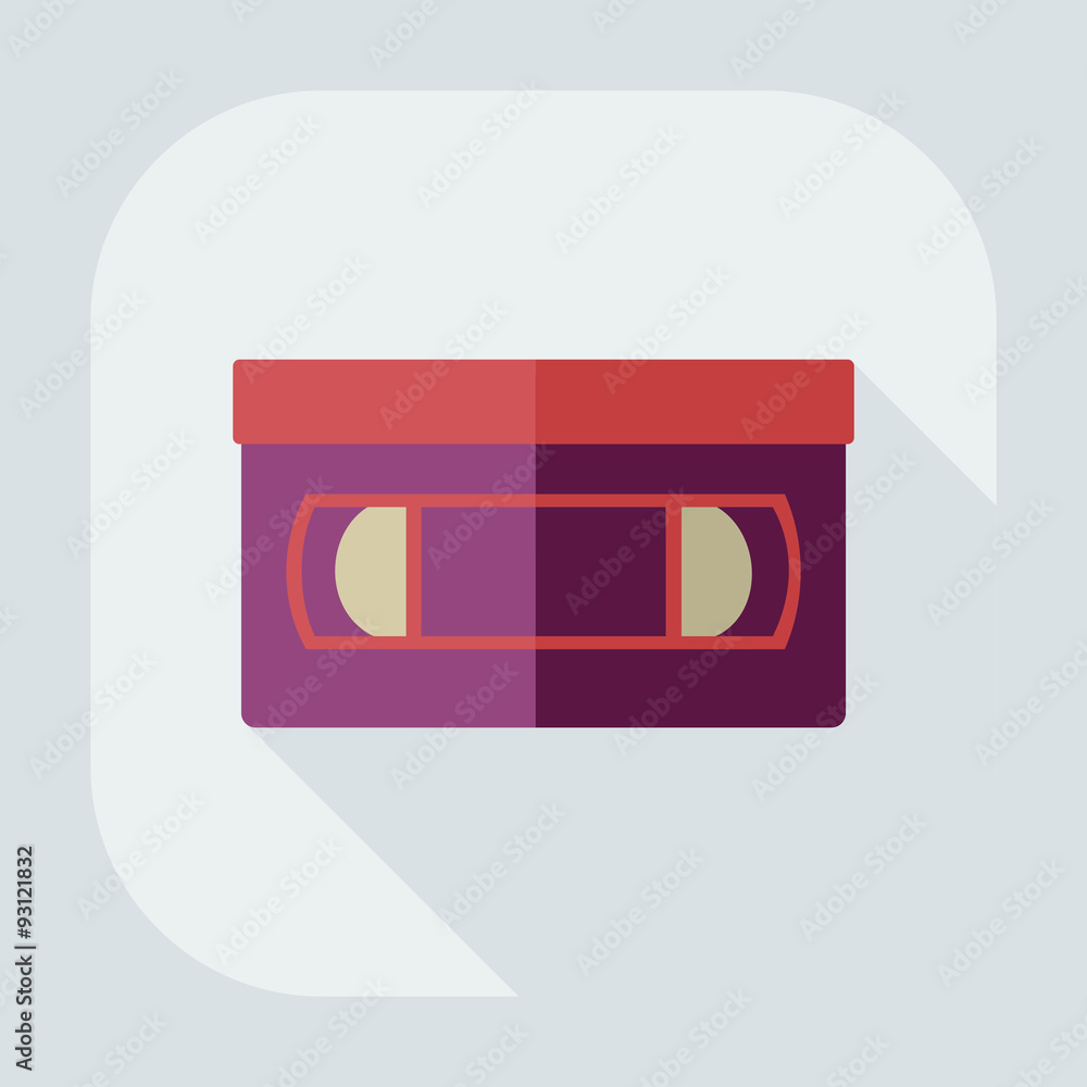 Flat modern design with shadow icon VHS tape Flat modern design with shadow icon VHS tape